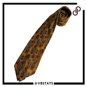 A. Picci Seta Di Como Men's 100% Silk Textured Made In Italy Neck Tie Yellow Red